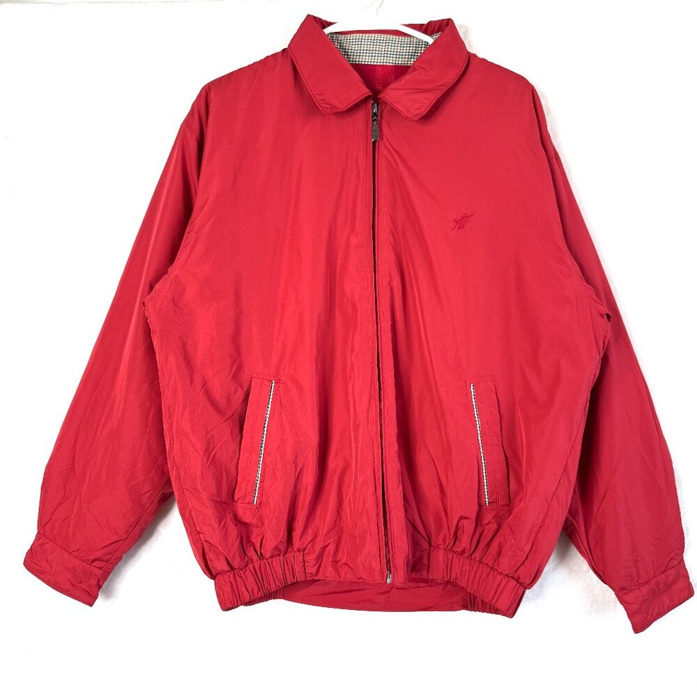 VTG POLO US Open Polo Soft Shell Y2K Bomber Jacket Mens L Red